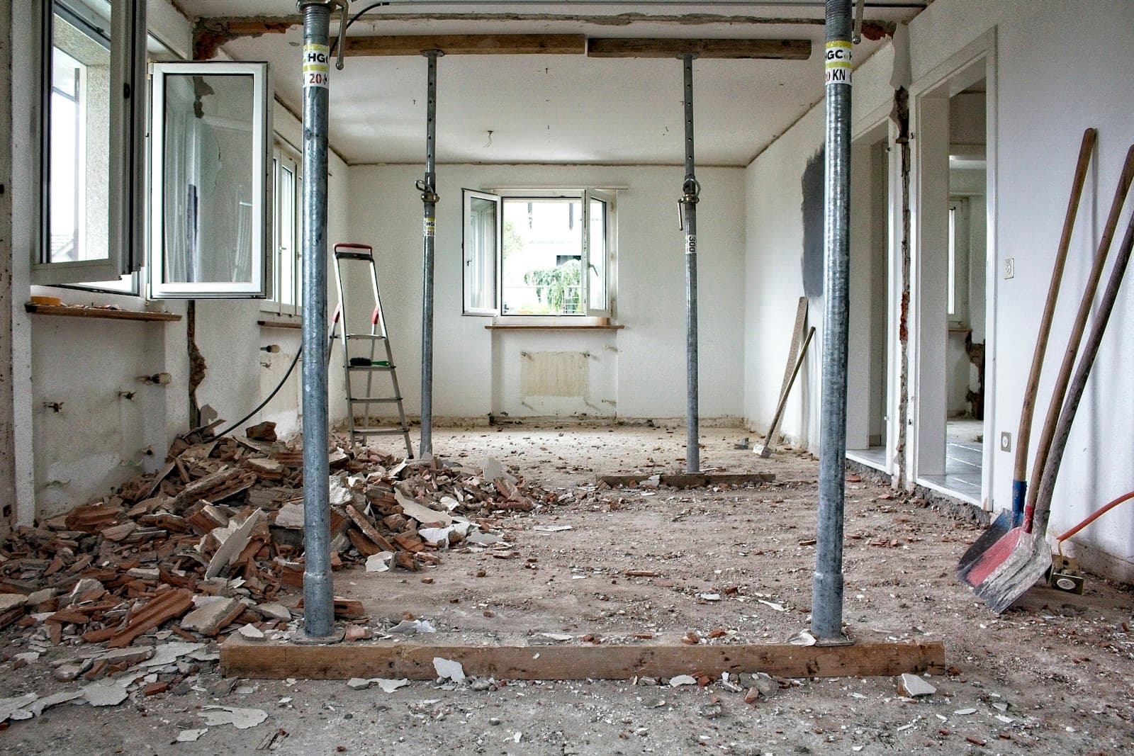 Room under renovation with tools for a beginner remodeling lead generation guide