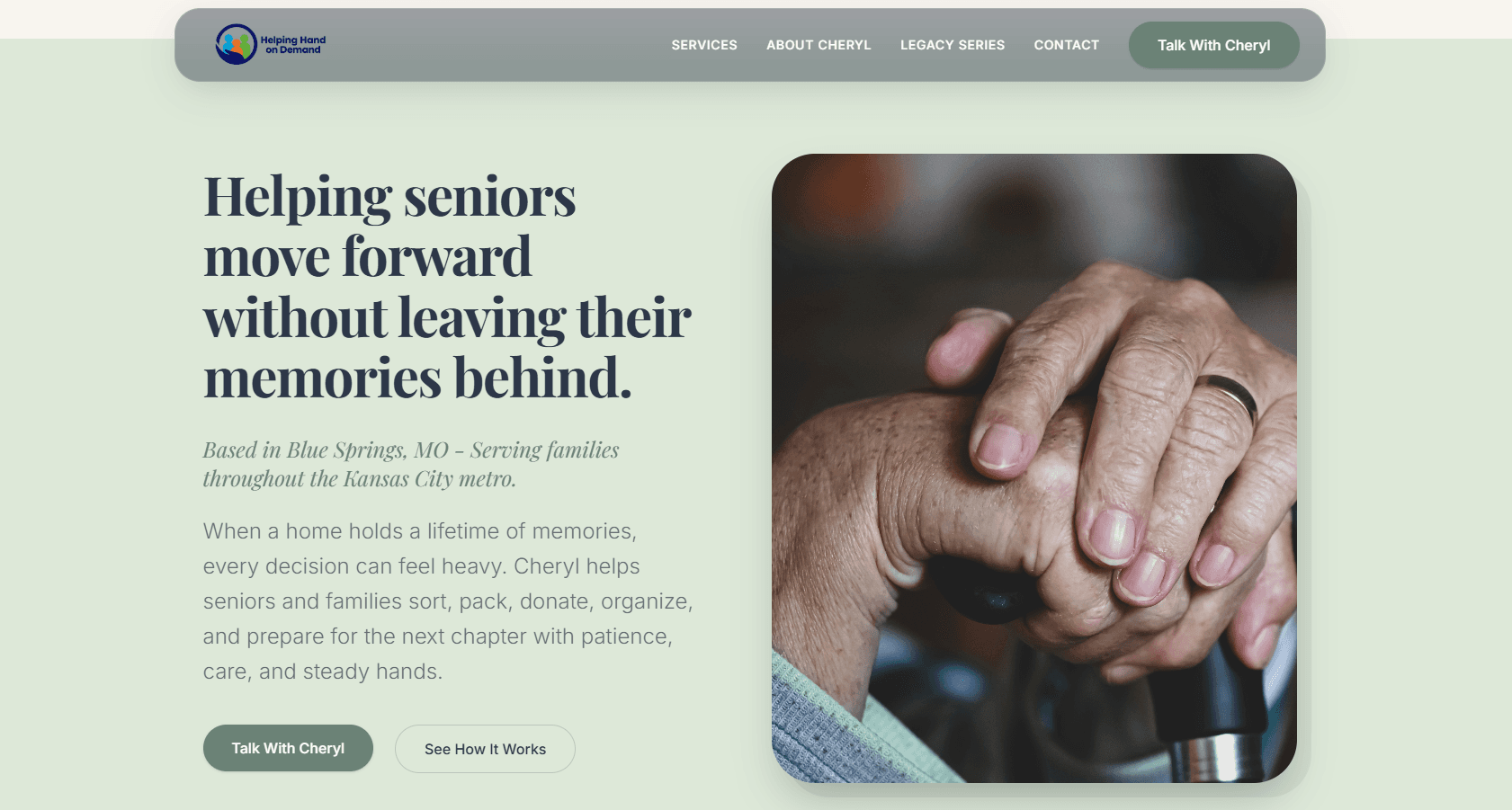 Helping Hand on Demand website homepage designed by DewBwah