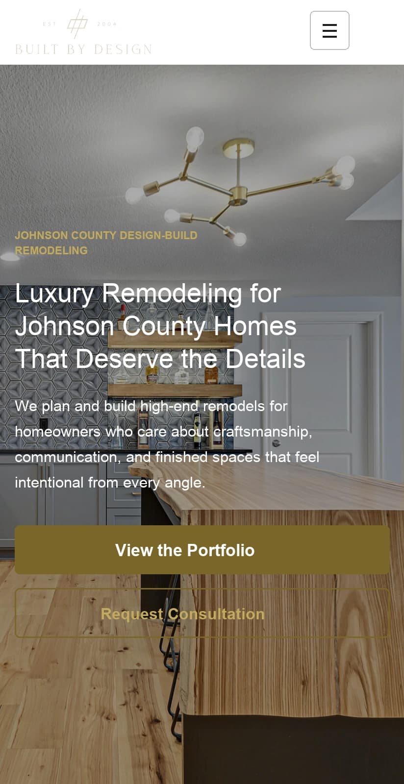 Built By Design KC website rebuild mobile website view