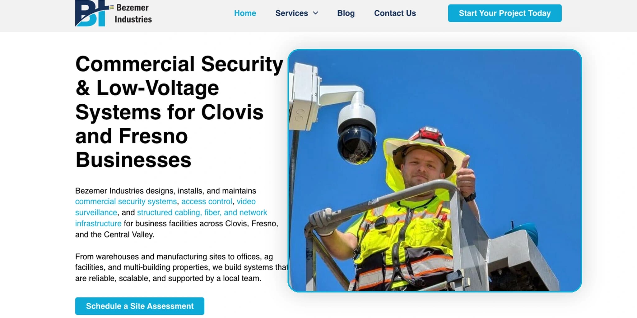 Bezemer Industries commercial security website system