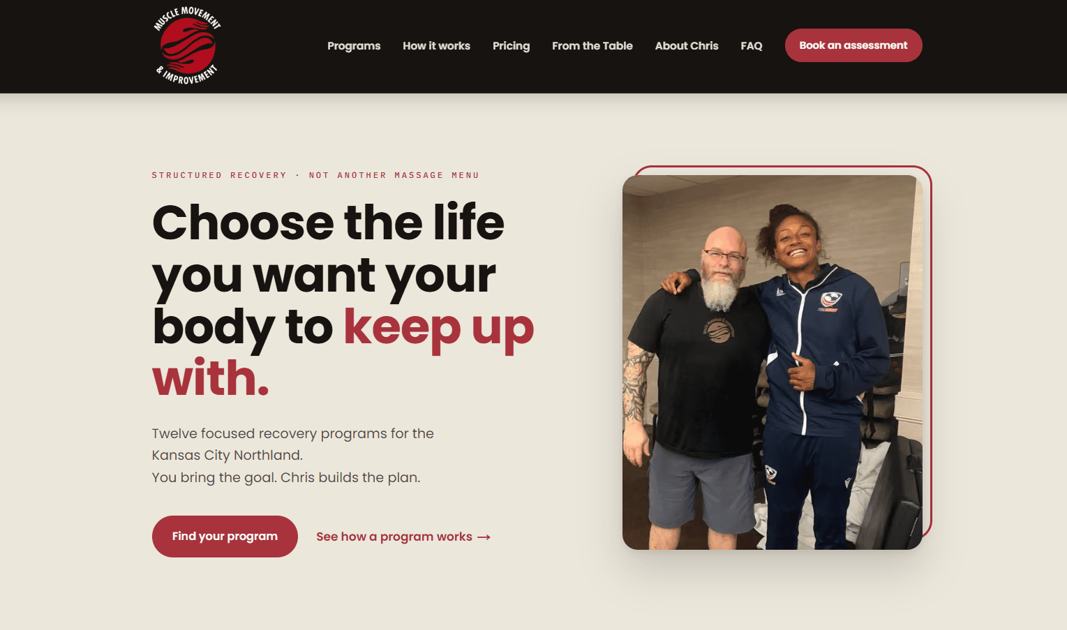 The new Muscle Movement & Improvement website built around his recovery programs