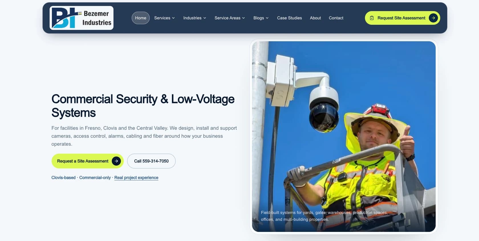 Bezemer Industries website homepage design