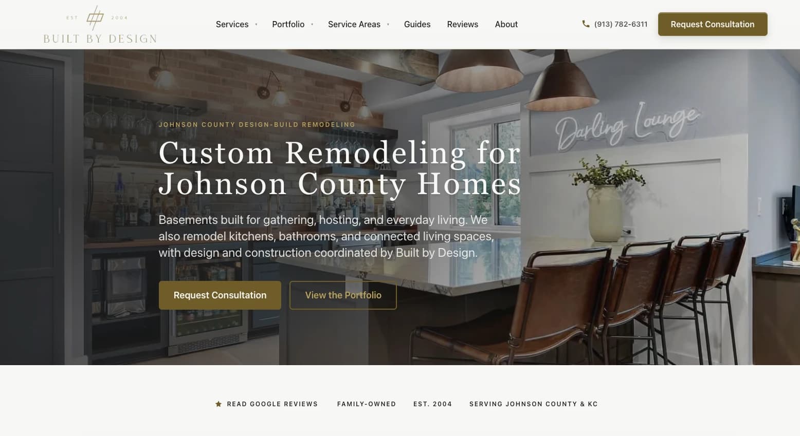 Built by Design website homepage design