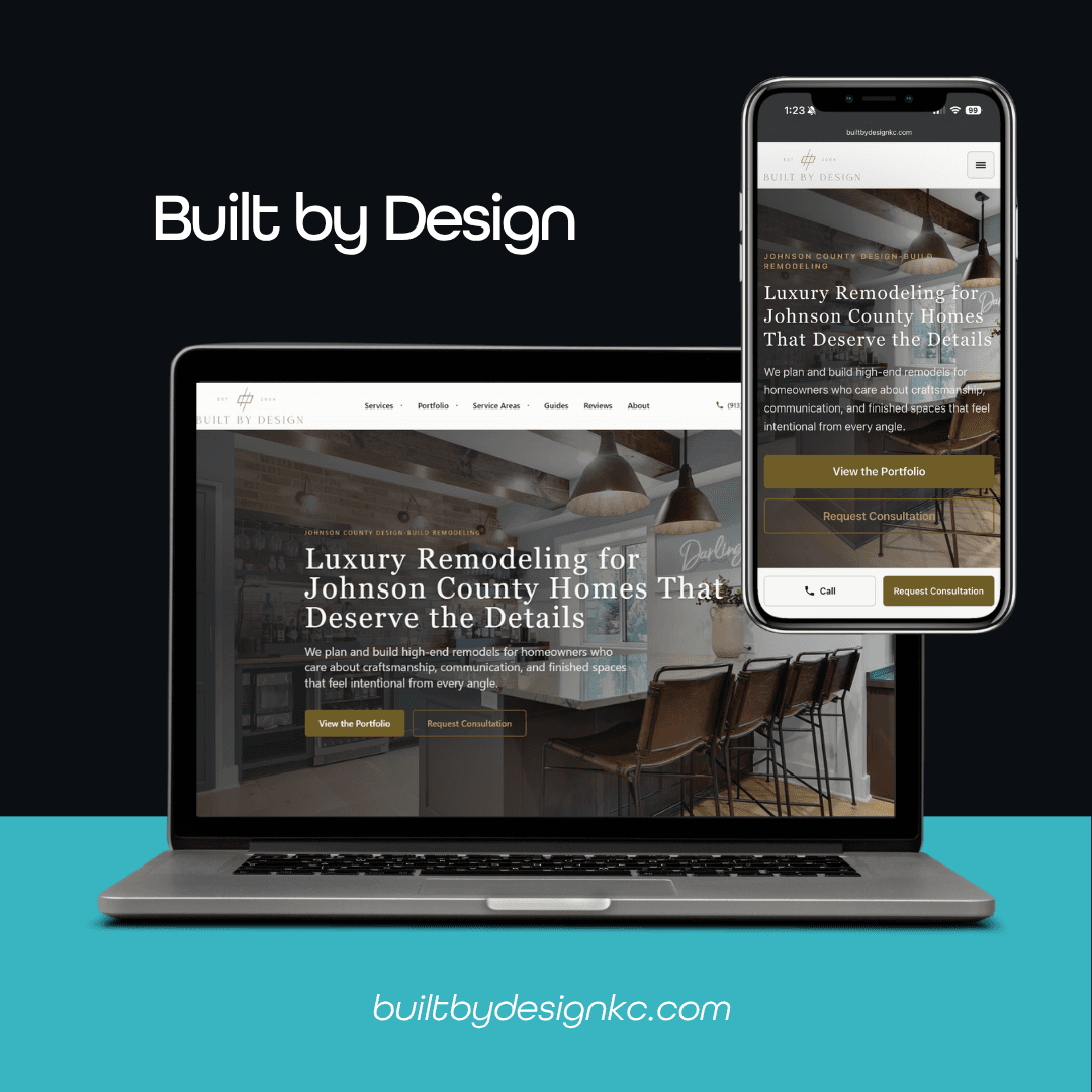 Built by Design revised website mockup by DewBwah Marketing