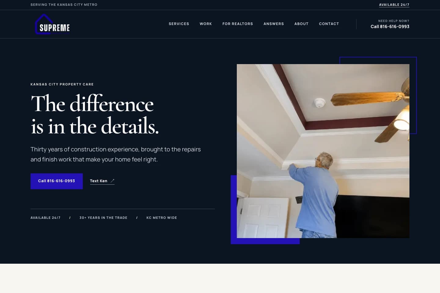 Supreme Property Care desktop website captured September 15, 2026